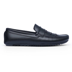 Urban Weave(005)- Men’s Black Woven Leather Comfort Loafers