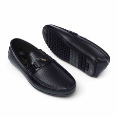 Monza Drive(007) Premium Black Loafer Casual Driving Shoes