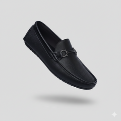 MILANO DRIVE(003)-Luxury Black Driving Loafer β Medicated Insole | Office & Daily Wear