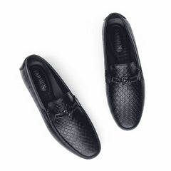 Noir Weave 004 -Executive Comfort Loafer for Men β Black | Premium Office & Daily Wear