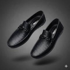 Noir Weave 004 -Executive Comfort Loafer for Men β Black | Premium Office & Daily Wear