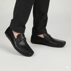 Noir Weave 004 -Executive Comfort Loafer for Men β Black | Premium Office & Daily Wear