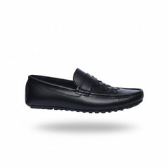 Urban Weave(005)- Men’s Black Woven Leather Comfort Loafers