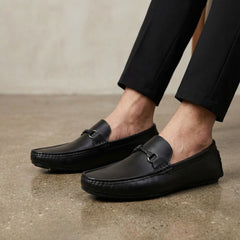 RAVEN FLEX(002) β Black Comfort Driving Shoe for Men | Ultra-Soft Medicated Insole