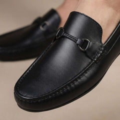 RAVEN FLEX(002) β Black Comfort Driving Shoe for Men | Ultra-Soft Medicated Insole