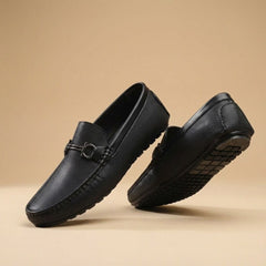 MILANO DRIVE(003)-Luxury Black Driving Loafer β Medicated Insole | Office & Daily Wear