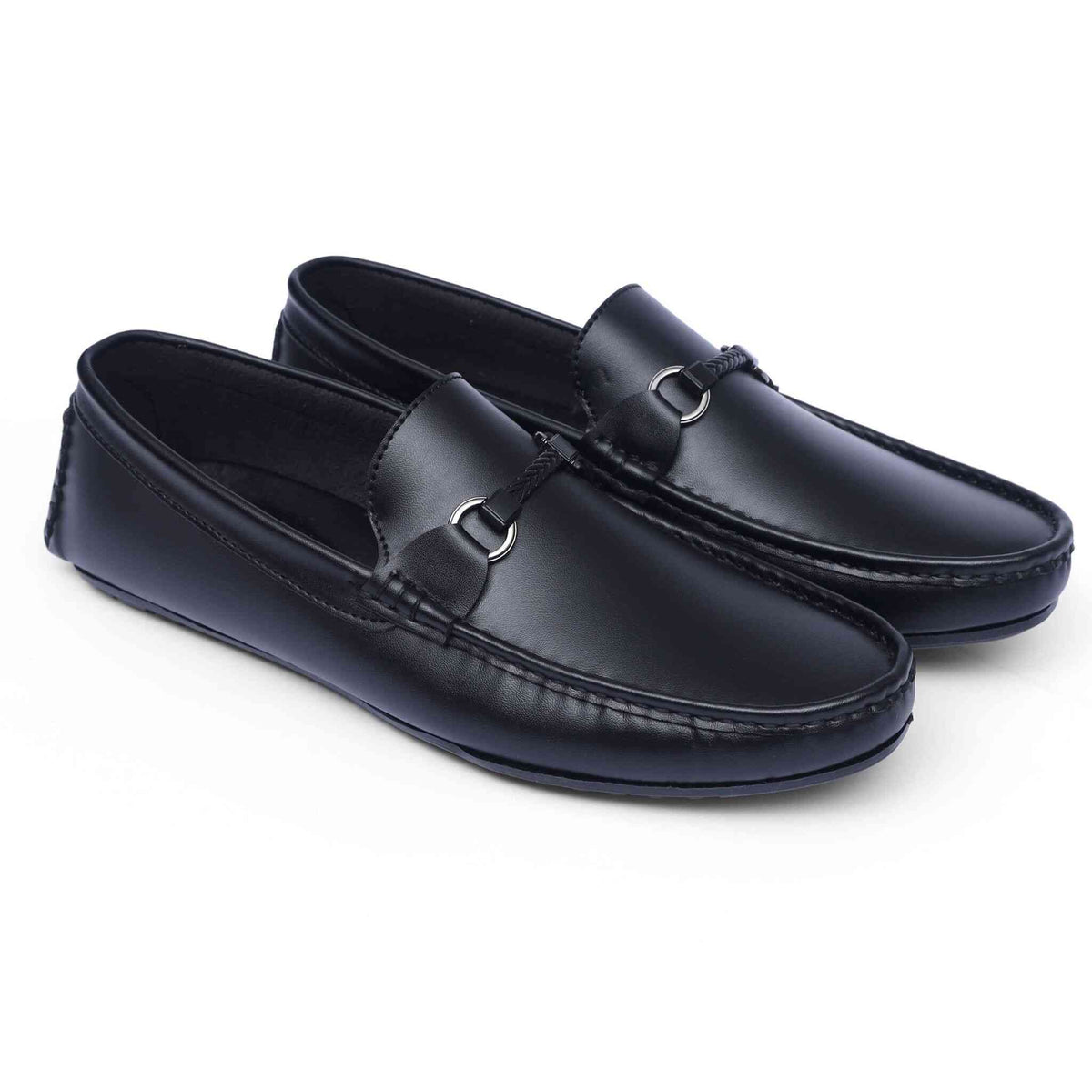 RAVEN FLEX(002) – Black Comfort Driving Shoe for Men | Ultra-Soft Medicated Insole