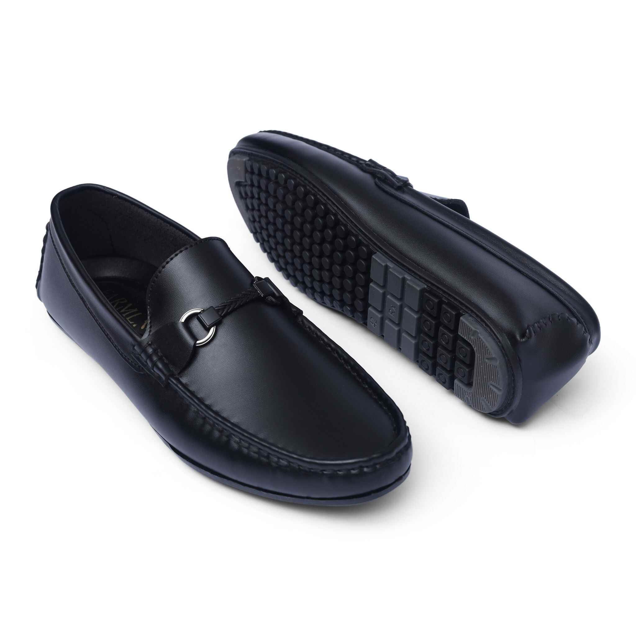 RAVEN FLEX(002) – Black Comfort Driving Shoe for Men | Ultra-Soft Medicated Insole