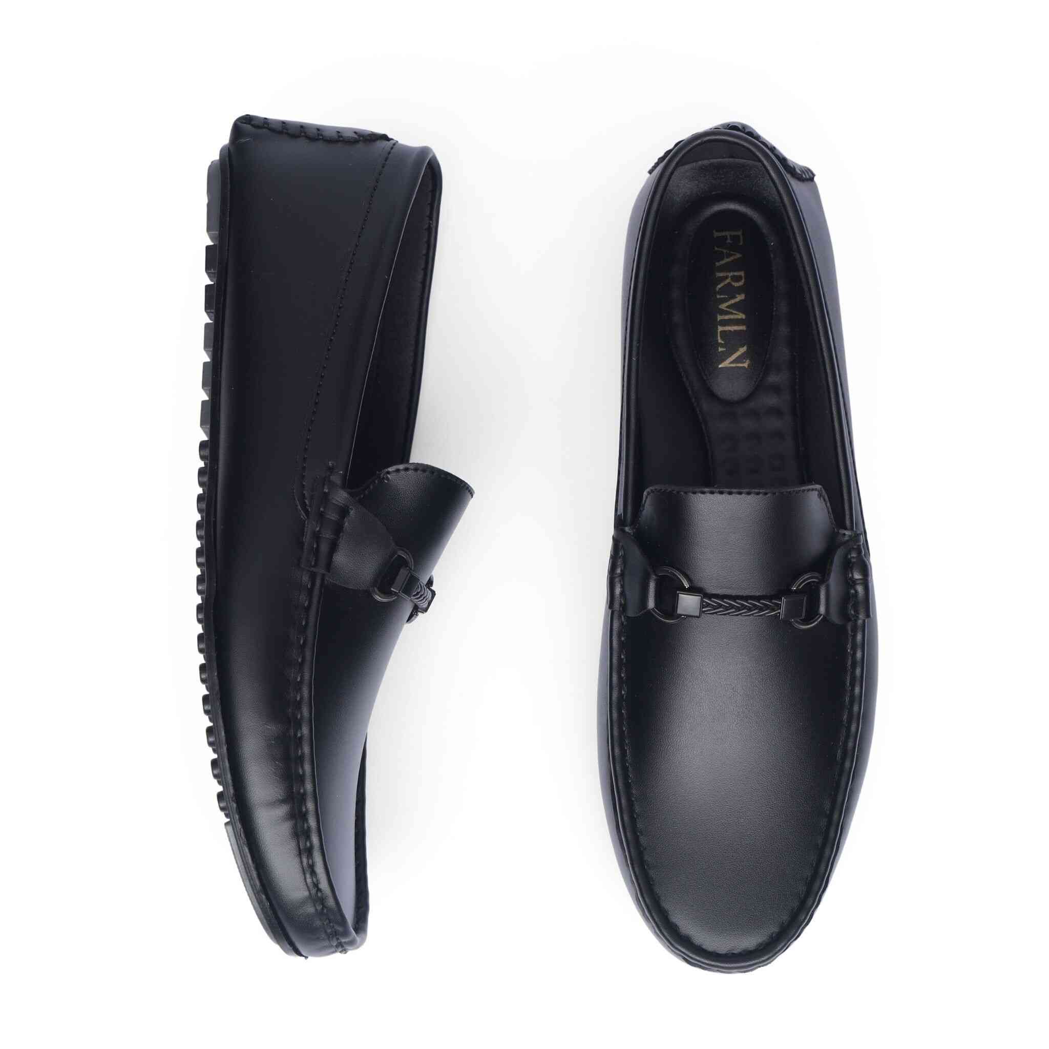 RAVEN FLEX(002) – Black Comfort Driving Shoe for Men | Ultra-Soft Medicated Insole