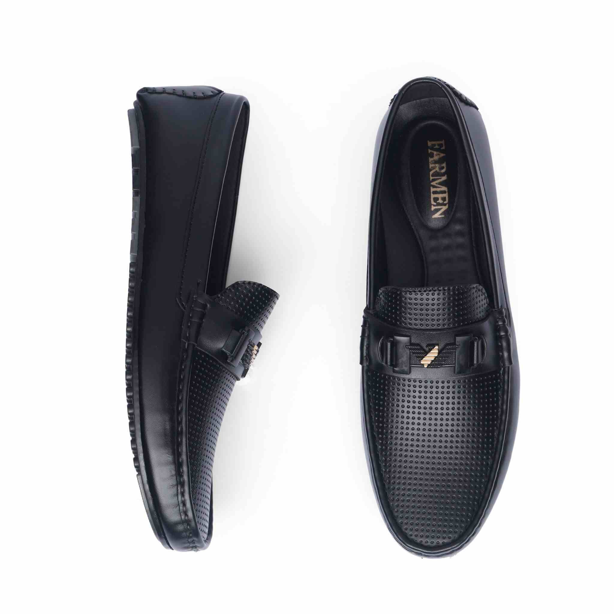 Monza Drive(007) Premium Black Loafer Casual Driving Shoes