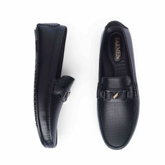 Monza Drive(007) Premium Black Loafer Casual Driving Shoes