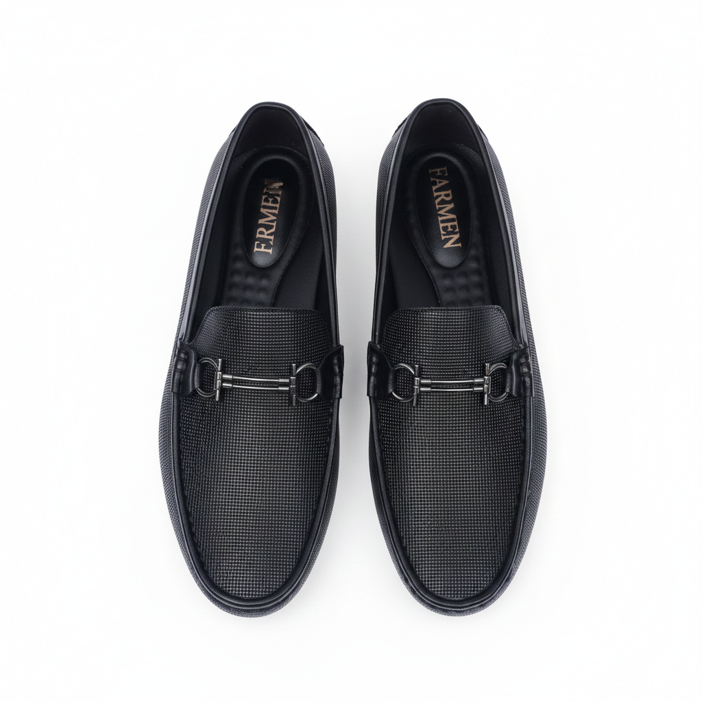 MILANO DRIVE(003)-Luxury Black Driving Loafer – Medicated Insole | Office & Daily Wear