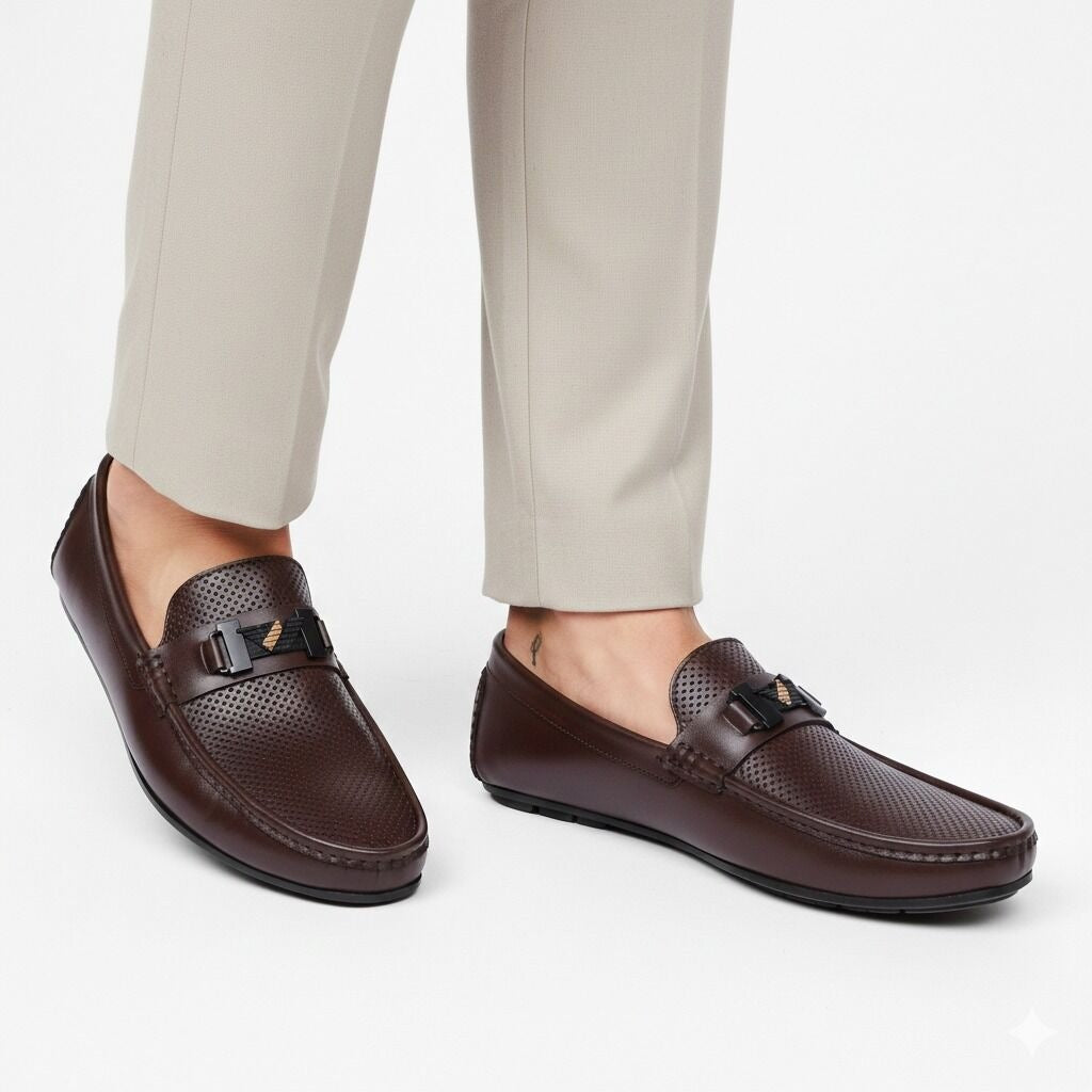 Monza Drive(007) Premium Brown Loafer Casual Driving Shoes