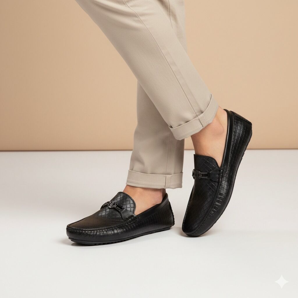 Noir Weave 004 -Executive Comfort Loafer for Men – Black | Premium Office & Daily Wear