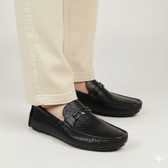 Noir Weave 004 -Executive Comfort Loafer for Men – Black | Premium Office & Daily Wear