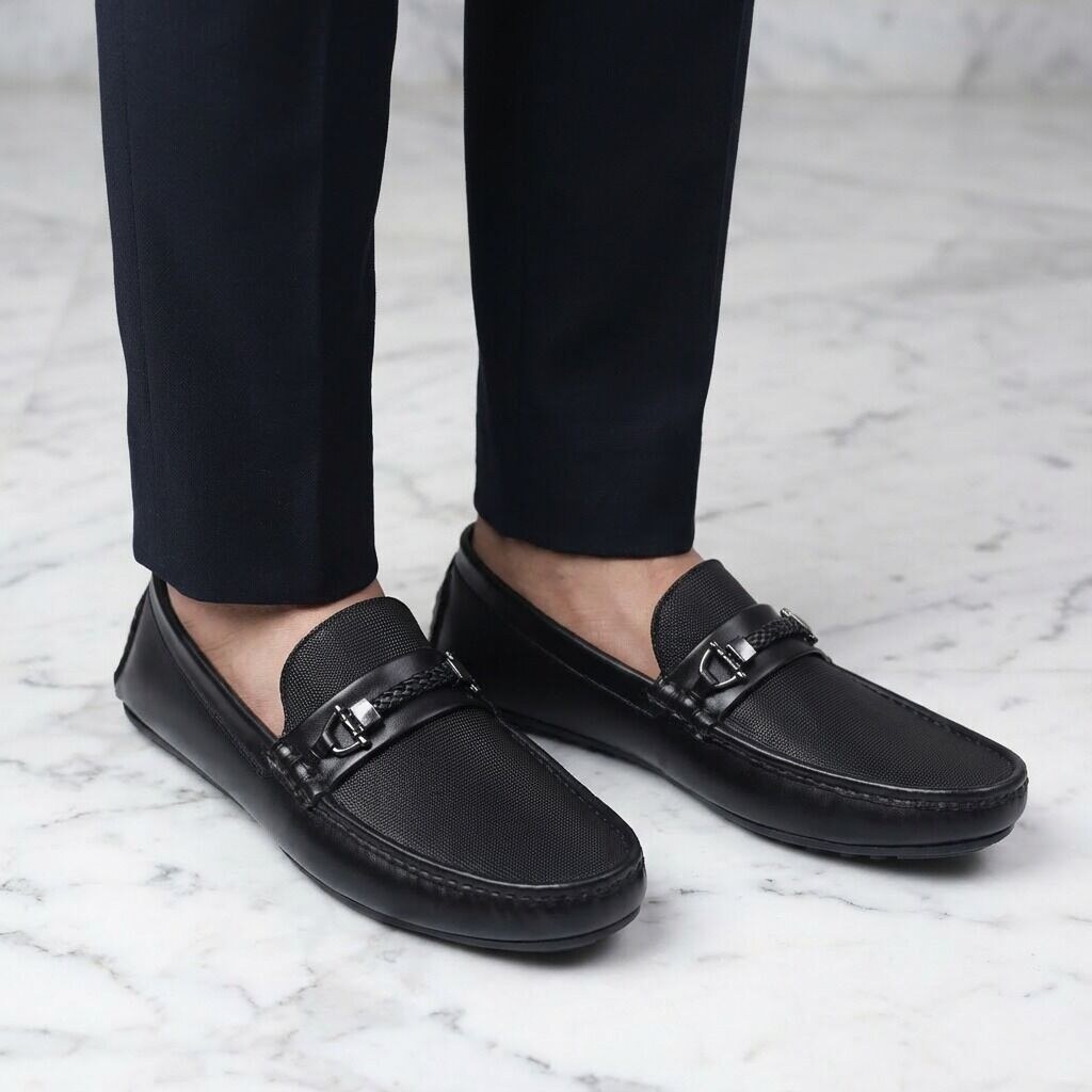 Urban Monaco(006)- Men’s Black Casual Driving Shoes