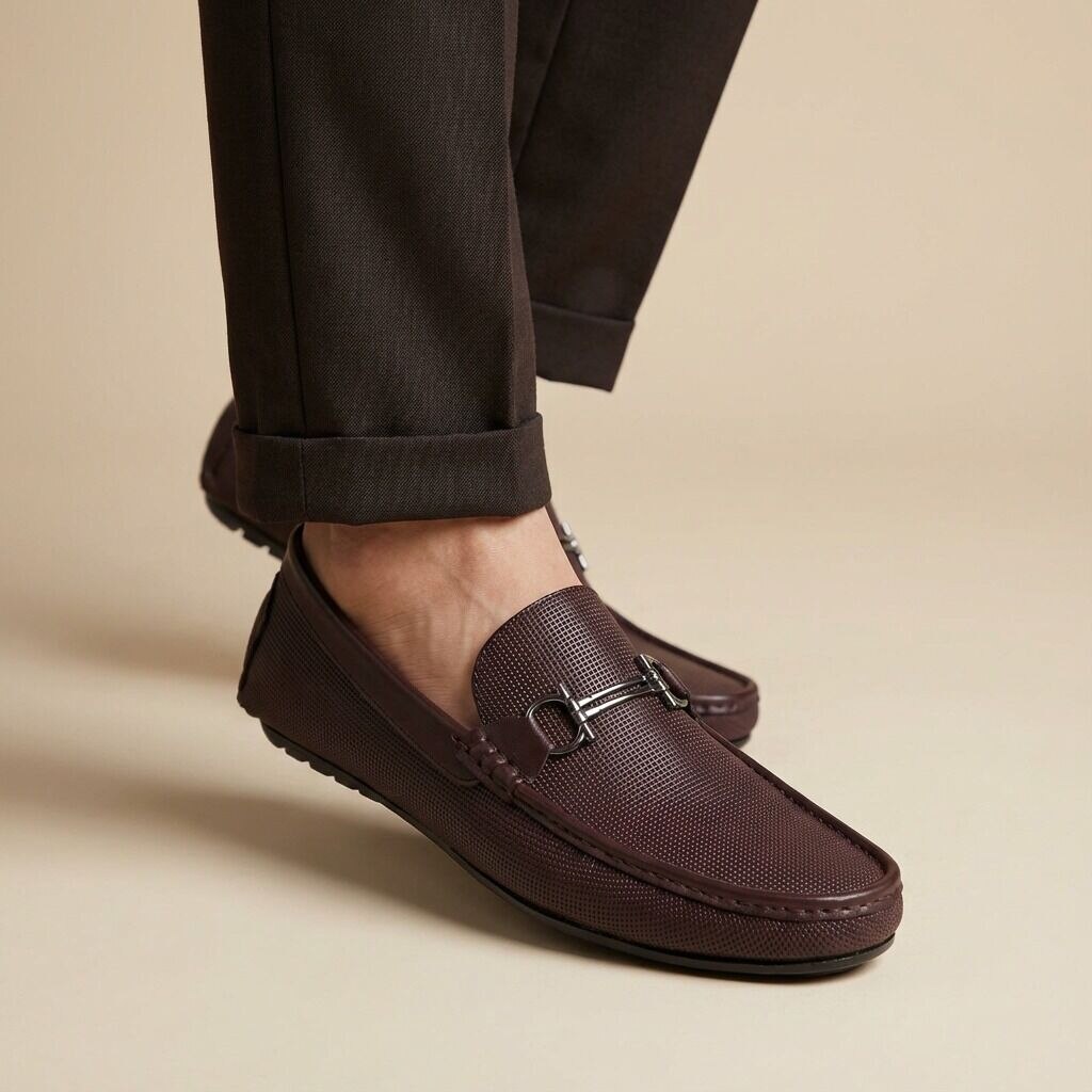 MILANO DRIVE(003)-Luxury Brown Driving Loafer – Medicated Insole | Office & Daily Wear
