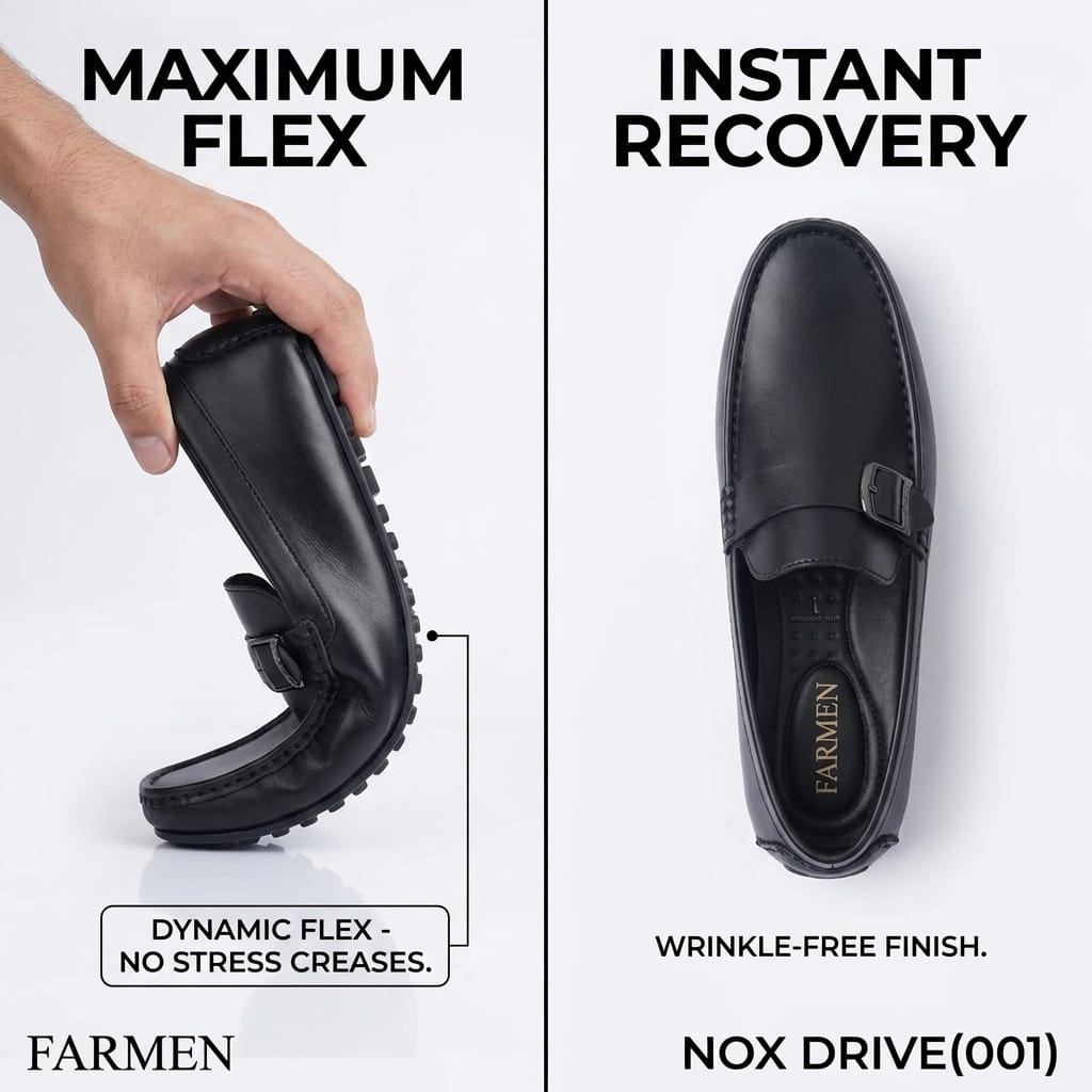 NOX DRIVE(001) – Black|Medicated Insole & Rubber Sole